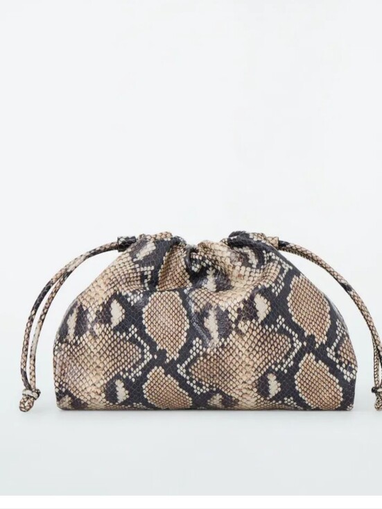 COS Handbags - COS Mini Cavatelli Leather Clutch Snake Print